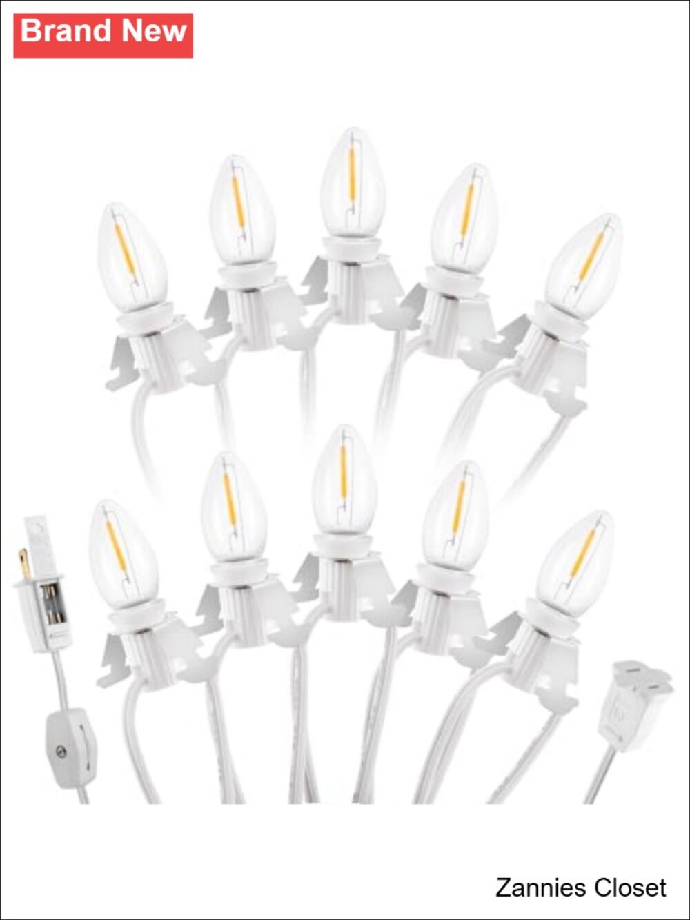 👻 Christmas Village Lights 10 LED Bulbs C7 Snow Village Light with Clips